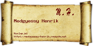 Medgyessy Henrik névjegykártya